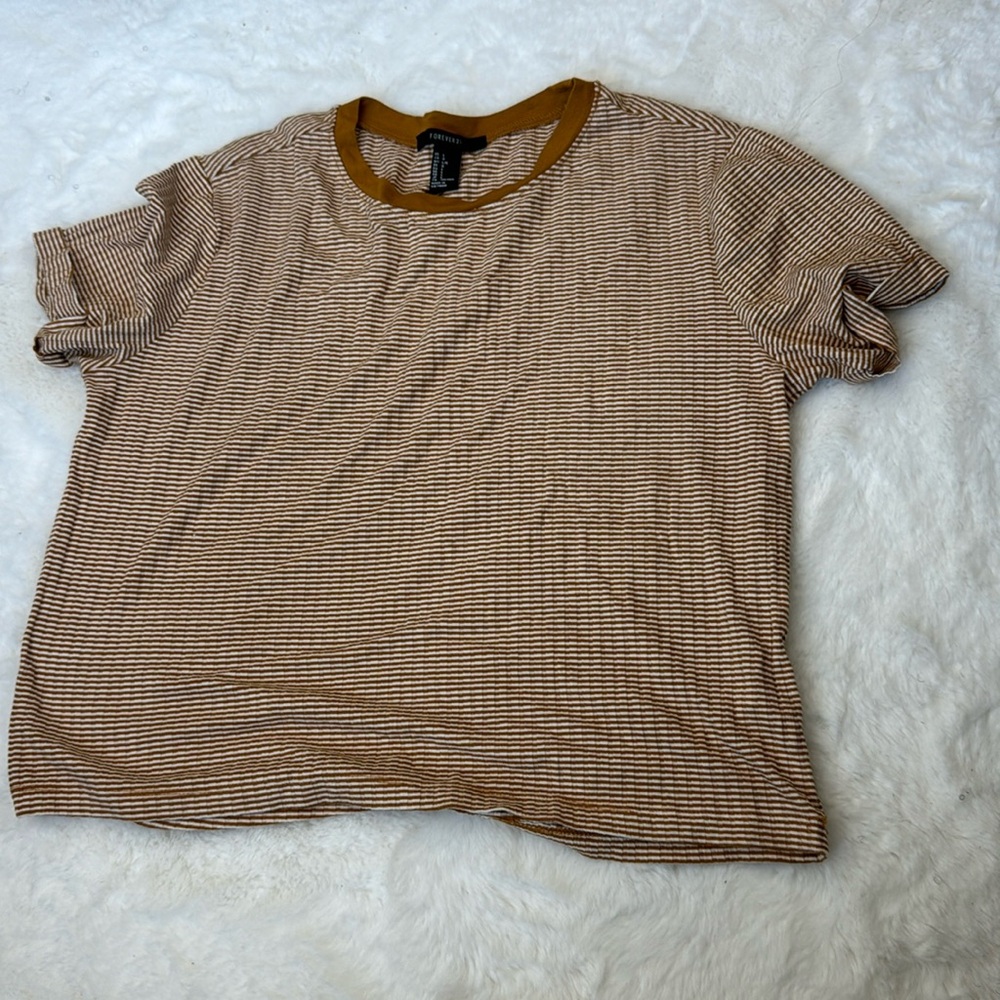 Crop Top- Mustard/ White
